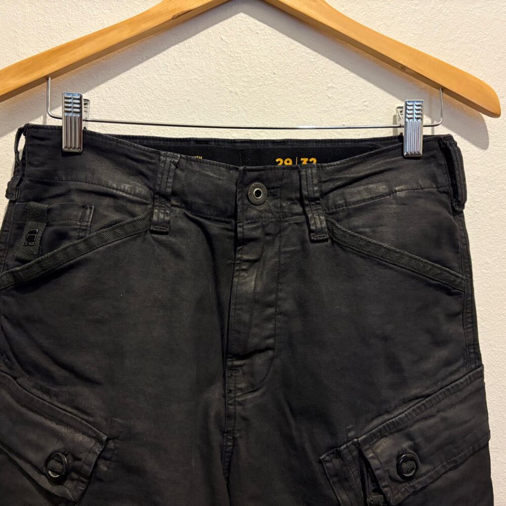 G-Star Roxic Straight Tapered Cargo Pant in Black stretch cotton coated - Picture 5 of 12